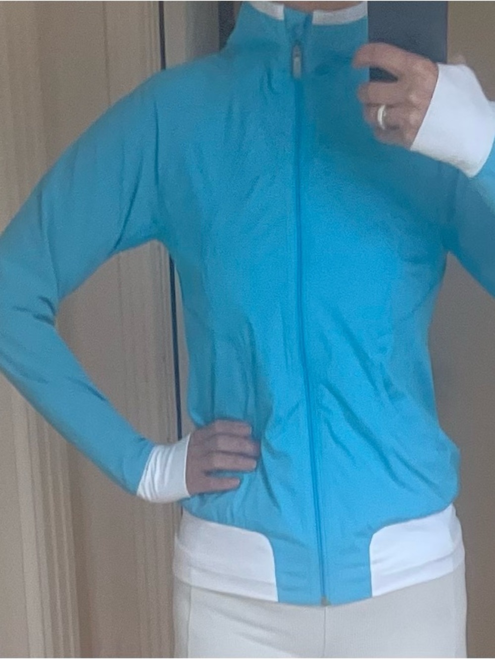 lululemon athletica Turquoise Full-Zip Bomber Jacket